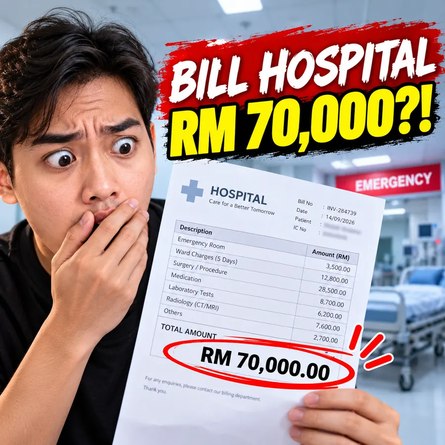 Poster lelaki terkejut melihat bil hospital RM70,000